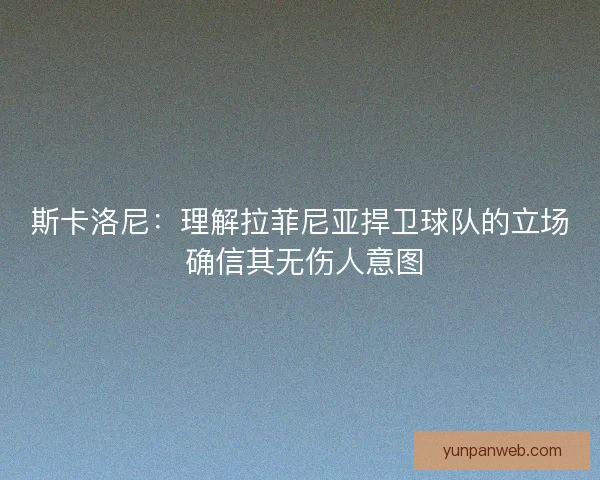 斯卡洛尼：理解拉菲尼亚捍卫球队的立场 确信其无伤人意图